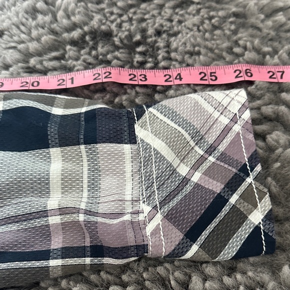 BKE Men's Casual Plaid Shirt - Gray, and White. - Picture 3 of 7